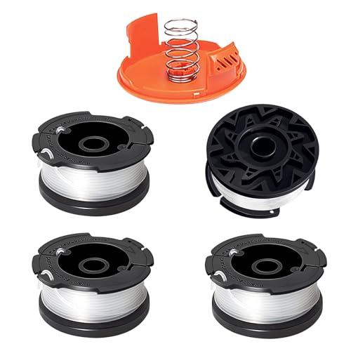 Jamssow 4 Bobine Tagliaerba Compatibili Con Black+Decker A6481 A6485 Af-100,Filo Tagliabordi Bobine Adatto Per St5530 Gb Glc3630L20-Gb Stc1820Pc-Gb Be