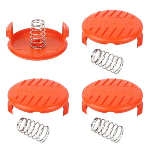 Jicyor 4 Pezzi Tappo Bobina Filo Compatibile, Coperchio Bobina Black Decker Cappuccio Ricambio Sostituzione Spool Cap Molla Per Afs Trimmer Gh600 Nst2