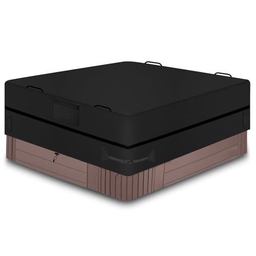 Bache Pour Spa Carre, Protector-Spa, Tissu Oxford 600D Imperméable Couverture Spa, Anti-Uv Housse De Protection Pour Bain À Remous De Jardin, Indéchir