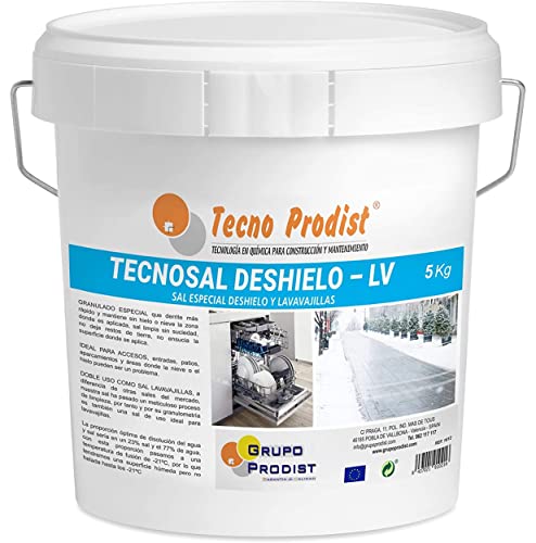Tecnosal Deshielo (5 Kg) Sale Antighiaccio Speciale | Sale Sciogli Ghiaccio E Neve | Sale Scioglineve Per Vialetti, Ingressi, Parcheggi O Autostrade,