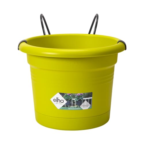 Elho Green Basics Allin1 Metal 27 - Vaso Da Fiori Per Balcone Ed Esterni, Ø 19,5 X 18,5 Cm, Verde/Verde Lime