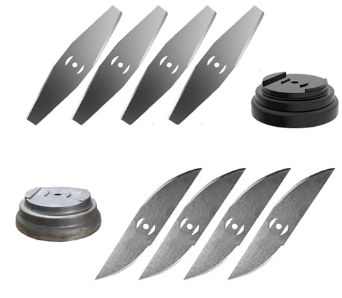 Zrebzyr Lama Tagliaerba, Lama In Metallo, Lama Per Decespugliatore, Lama Di Ricambio Senza Fili, Tagliaerba Da Giardino Solo 8 Lame Incluse,Con Base A