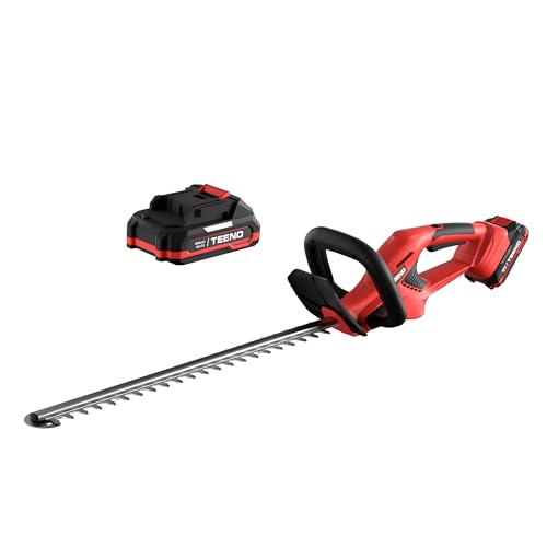 Teeno Tagliasiepi A Batteria 20V Con Batteria Da 2,0 Ah 2700 Rpm, Lunghezza Di Taglio 520 Mm, Diametro Di Taglio 16 Mm, La Maniglia Può Essere Ruotata