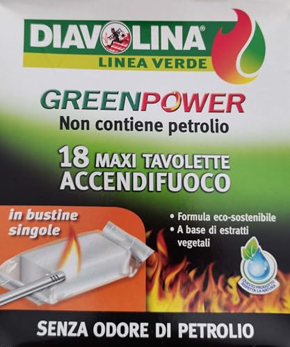 Diavolina Accendifuoco Green Power 18 Maxi Tavolette