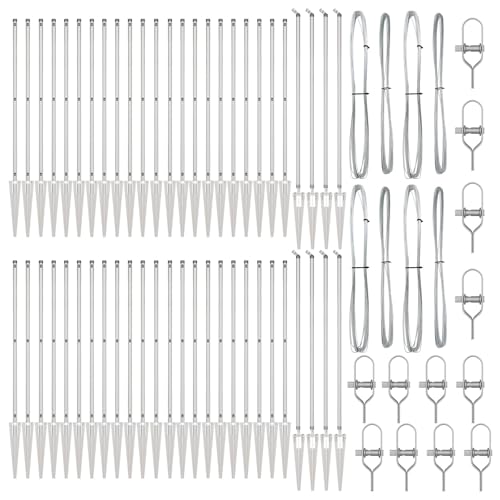 Set Di Pali In Acciaio Zincato Con Picchetti E Supporti 4 Pali Resistenti Design Cilindrico Per Esterni 180 Cm Ottimi Per Confini Sicuri Stile Industr