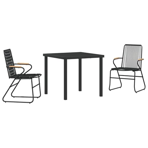 Vidaxl Set Da Pranzo Da Giardino 7 Pezzi Nero Rattan Pvc