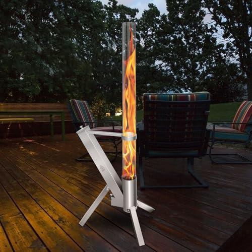Ctsc Outdoor Pellet Heater, Pellet Heater Per Patio Con Tubo Di Vetro 100 Cm, Aggiungere Spazio Luce E Ambiente Per Portico, Ponte, Giardino E Cortile