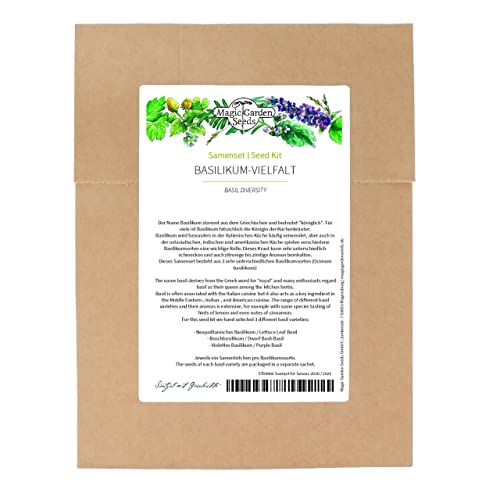 Varietà Di Basilico - Set Di Semi Con 3 Varietà Di Basilico Molto Diverse E Aromatiche
