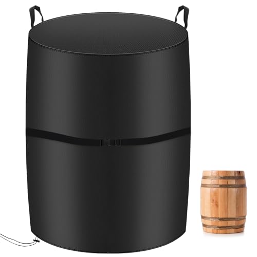 Krrrsjdj Copertura Protettiva Botte In Legno Impermeabile,Barile Di Vino Copri Antivent,Coperture Botte Per Arredamento Con Fune E Maniglia,420D Oxfor