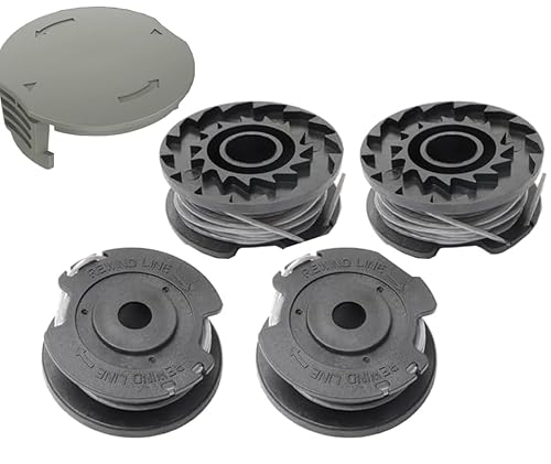 Erhuo Confezione Da 1 Copertura Di Ricambio Per Bobina Di Strimmer E 4 Pezzi Di Filo Di Spogliatoio, Strimmer Lineφ1,65 Mm 16 Ft/4,9 M, F016F04557 Ric