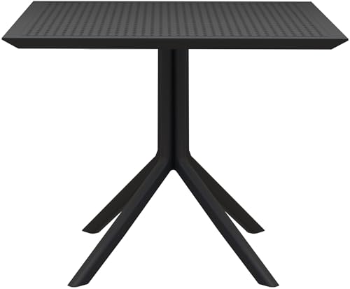 Clp Tavolo Sky 80 X 80 Cm I Tavolo Da Giardino, Resistente Alle Intemperie E Ai Raggi Uv I Tavolo Quadrato Da Balcone, Colore:Nero