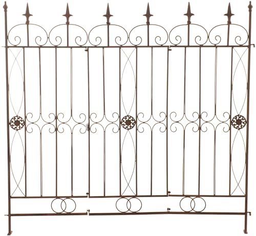 Clp Recinzione Da Giardino In Ferro Mangold I 125X115Cm I Sostegno Per Piante Modulabile E Finemente Decorato I Graticcio Per Fiori, Colore:Antico Mar