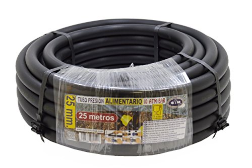 S&M M S & 012242-Tubo Polietilene Alimentare, 25 X 10-Atm 25 M, Colore: Nero