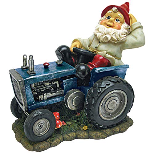 Design Toscano Garden Gnome Statue - Aratura Pete Garden Gnome Tractor - Prato Gnome