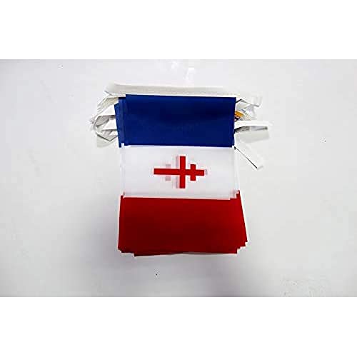 Az Flag Ghirlanda 6 Metri 20 Bandiere Francia Libera 1940-1944 21X15Cm, Bandiera Movimento France Libre - De Gaulle 15 X 21 Cm - Festone Bandierine