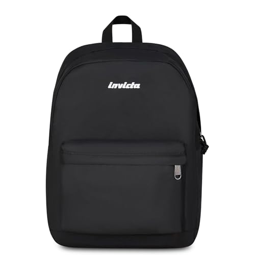 Invicta Zaino Scuola Carlson, Nero, Mono Scomparto Con Tasca Per Pc E Tasca Per Borraccia, 24 Lt, Scuola Media E Superiore, Zaino Ragazza