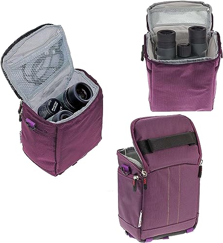 Navitech Borsa Viola Per Fotocamera Binocolo - Compatibile Con Nikon 10X25 Travelite Ex Binocolo