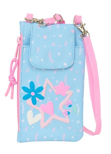 Blackfit8 Smile - Portamonete Standard, Per Cellulare, Comodo E Versatile, Qualità E Resistenza, 19 X 10 Cm, Blu Chiaro/Rosa Chiaro, M, Casual