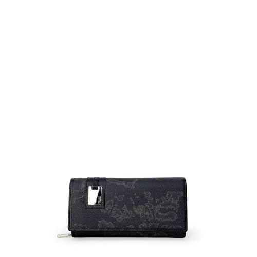 Alviero Martini Prima Classe Portafoglio Donna A Patta Con Tasca Posteriore Black Coll. Cont