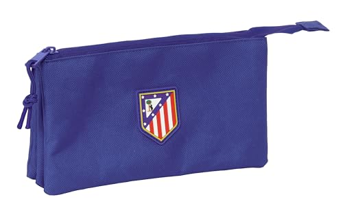 Safta Atletico De Madrid Teen - Astuccio Triplo, Astuccio Per Bambini, Ideale Per Bambini In Età Scolastica, Comodo E Versatile, Qualità E Resistenza,