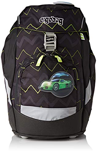 Ergobag Horsepowbear Kinder-Rucksack, 35 Cm, Schwarz Grün Zickzack