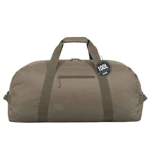 Highlander Cargo Holdall - Borsa Da Viaggio (100L), Marrone Scuro-Verde Scuro