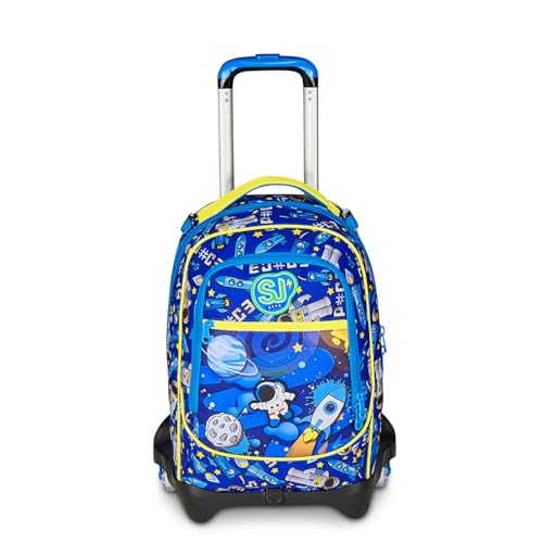 Sj Gang Style Jam Gang Trolley Scuola Jack 3 Ruote, Blu, 3 In 1, Zaino Triplo Uso Con Carrello Sganciabile, 33 L, Zaino Scuola Elementare, Zaino Bambi
