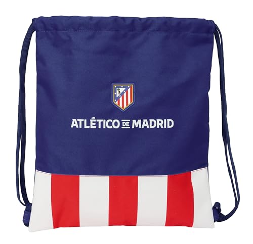 Safta Atletico De Madrid - Zaino A Sacco Piatto, Grande, Ideale Per Bambini Di Diverse Età, Comodo E Versatile, Qualità E Resistenza, 35 X 40 Cm, Ross
