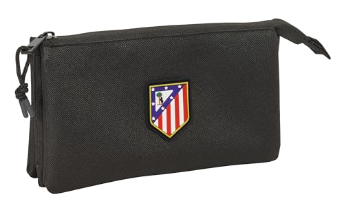 Safta Atletico De Madrid Teen - Astuccio Triplo, Astuccio Per Bambini, Ideale Per Bambini In Età Scolastica, Comodo E Versatile, Qualità E Resistenza,