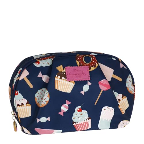 Camomilla Milano Busta Make-Up Donna, Pouch Trucco, Collezione Candy, Misura L, Colore Blu