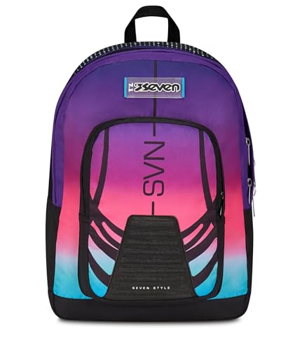 Seven Zaino Scuola Freethink Nuanced, Viola, Doppio Scomparto Con Tasca Per Pc E Tasca Per Borraccia, Capienza 34 Litri, Scuole Medie E Superiori, Per