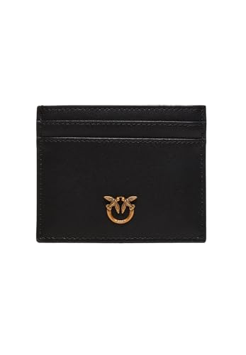 Pinko Card Holder Simply Nero Z99Q Nero-Antique Gold Taglia Unica