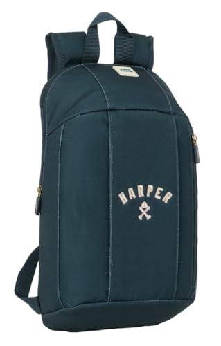 Safta Harper & Neyer - Mini Zaino Per Uso Quotidiano, Ideale Per Bambini Di Diverse Età, Comodo E Versatile, Qualità E Resistenza, 22 X 10 X 39 Cm, Bl