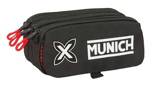 Safta Monaco Vulcan - Astuccio Triplo Grande, Astuccio Per Bambini, Ideale Per Bambini In Età Scolastica, Comodo E Versatile, Qualità E Resistenza, 21