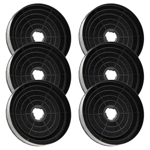 Allspares Aktivkohlefilter (6 St.) Für Dunstabzughaube Geeignet Für Candy Kfc6918 / 35602061 Und Airlux Cr390 (Ø170X35Mm)