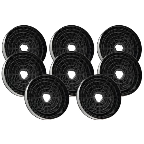 Allspares Aktivkohlefilter (8 St.) Für Dunstabzughaube Geeignet Für Candy Kfc6918 / 35602061 Und Airlux Cr390 (Ø170X35Mm)