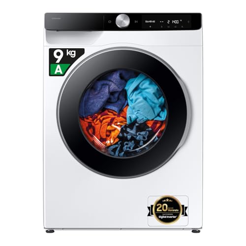 Samsung Lavatrice Slim Ai Control Ww90Dg6G94Lk/U3 Libera Installazione, 9 Kg, Wifi, Ecodosatore, Ai Energy Mode, Carica Frontale, Corpo: Bianco, Oblò