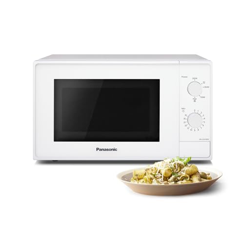 Panasonic Nn-E20Jwmepg Forno A Microonde Con Piatto Rotante In Vetro, 20L, 800W, Impostazione Scongelamento, 5 Livelli Di Potenza, Timer, Bianco