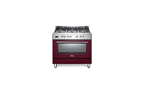 Fisher & Paykel Appliances Italy Spa Cucina A Gas Con Forno Elettrico Ventilato, 5 Fuochi, Pane/Pizza, 90X60 Cm, Bordeaux