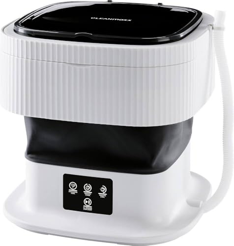 Cleanmaxx Mini Lavatrice Ideale Per I Viaggi, Lavatrice Mobile Con 2 Programmi Di Lavaggio E Una Centrifuga, Pieghevole E Silenziosa, Per Fino A 1 Kg