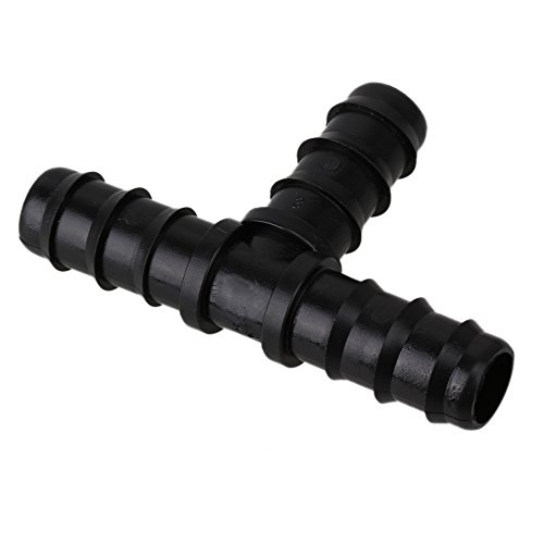Bqlzr Tee Hose Joiner Plastica Nera Pe16 15.5Mm Dia Barbed T Piece Connettore Raccordo Per Sistema A Goccia Confezione Da 20