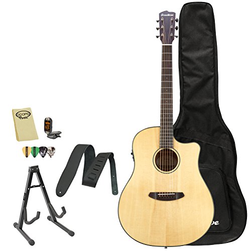 Breedlove Discovery-Dr-Ce Discovery Dreadnought Ce Chitarra Elettroacustica Con Cinturino, Supporto, Picks, Sintonizzatore, Panno Per La Pulizia E Bor