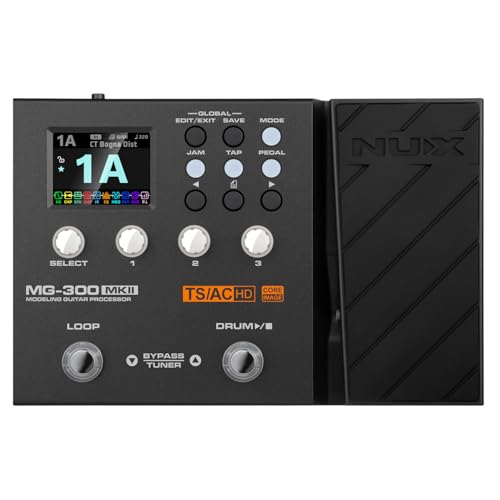 Nux | Mg-300 Mkii Pedale Multi-Effetti Per Chitarra | Modellazione Amplificatore, Interfaccia Audio Usb, Pedale Di Espressione, Ir Cabinet Sim, Jam Dr