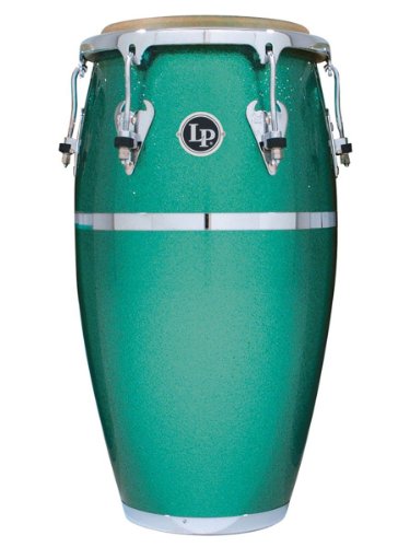 Latin Percussion Conga Matador Tumba In Fibra Di Vetro 12,5" M654S-Kr, Verde Glitterato, Hardware Cromato
