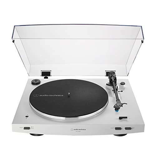Audio Technica At-Lp3Xbt-Wh - Giradischi Con Trasmissione A Cinghia Bluetooth, Completamente Automatica, 33/45, Colore: Bianco