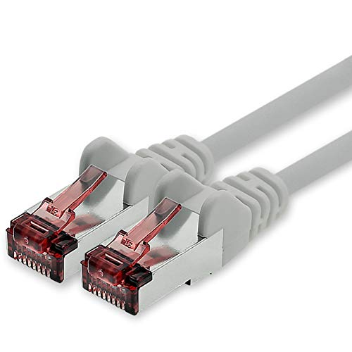 Freiwerk Cavo Di Rete Cat.6 2M Grigio - 1 X Cavo Ethernet Lankabel Cat6 Cavo Di Rete Lan Sftp Pimf Patchcable 1000 Mbit S Compatibile Con Cat5 Cat5E C