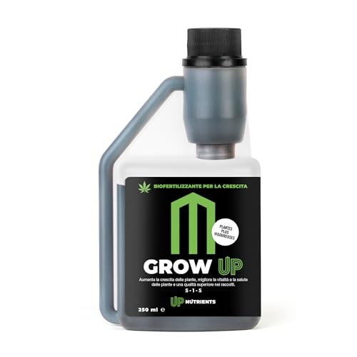 Up Nutrients Bio Fertilizzante Grow Up Crescita Di Piante E Colture 250 Ml - Concime Stimolante 100% Biologico - Più Vitalità E Salute Nelle Colture -