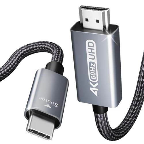Benfei Cavo Usb C A Hdmi 0,9M (4K@60Hz, 2K@144Hz), Cavo Usb Tipo C A Hdmi [Compatibile Thunderbolt 3/4] Per Iphone 15 Pro/Max Macbook Pro/Air 2023 Ipa