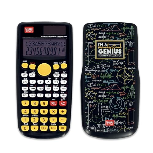 Legami - Calcolatrice Scientifica Count On Me, Tema Genius, 3 Modalità, Base, Funzioni Scientifiche E Calcoli Statistici, Cover Scorrevole, Digitale, 