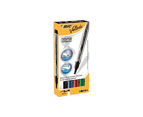 Velleda Lot De 10 Etuis 4 Feutres Tableau Blanc Effaçable Liquid Ink Pocket Pte Ogive Moy. N/B/R/V